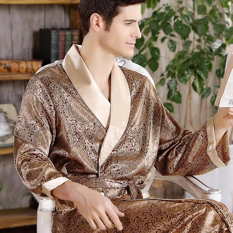 office to evening women lingerie for easy transitionsGold Men Satin Bath Kimono