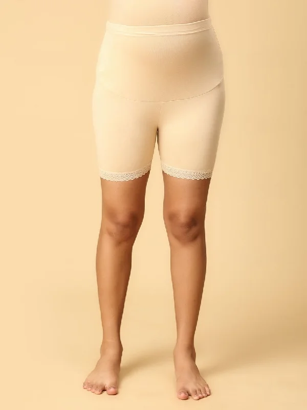 sleep - friendly easy - access women nursing braHigh Waist Mama Boyshort-Beige