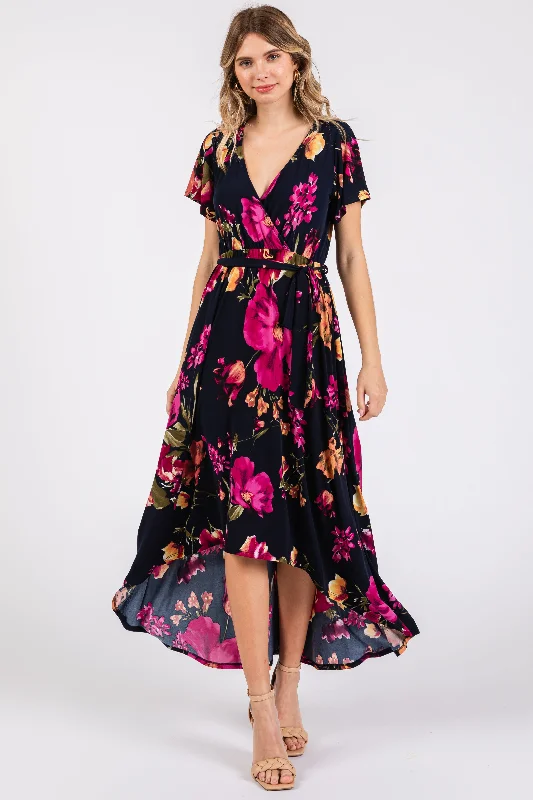 plain and simple women nursing braNavy Blue Floral Print Wrap Front V-Neck Hi-Low Midi Dress plain and simple women nursing braNavy Blue Floral Print Wrap Front V-Neck Hi-Low Midi Dress