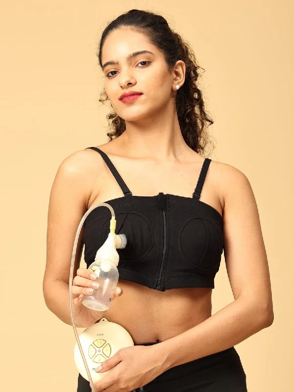 best - selling women nursing braNursing Pumping Bra Black-Hand Free
