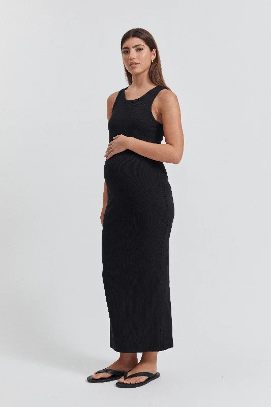 Racer Neck Ribbed Dress