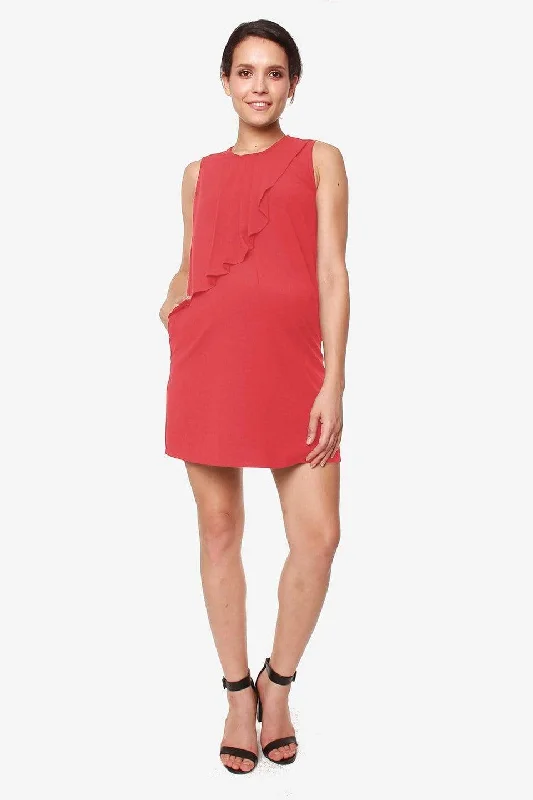 Sleeveless Cory Pleated Nursing Dress Crimson Red