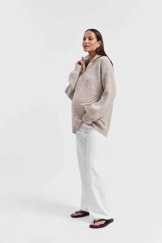 Half Zip Jumper (Taupe Marle)