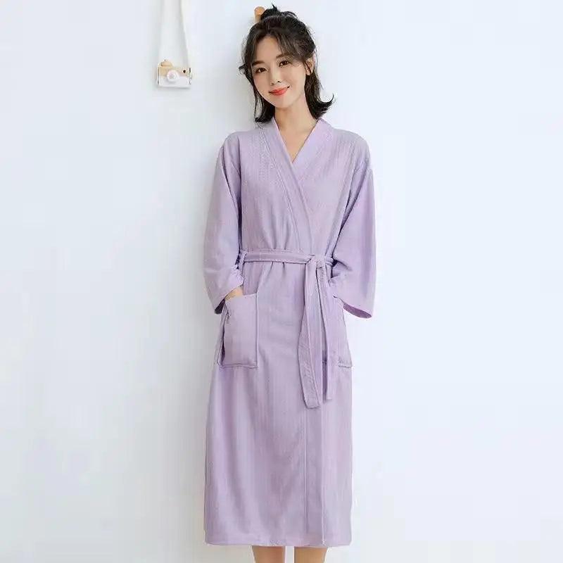 lace trimmed women lingerie for romanceWomen Purple Kimono Bath Gown