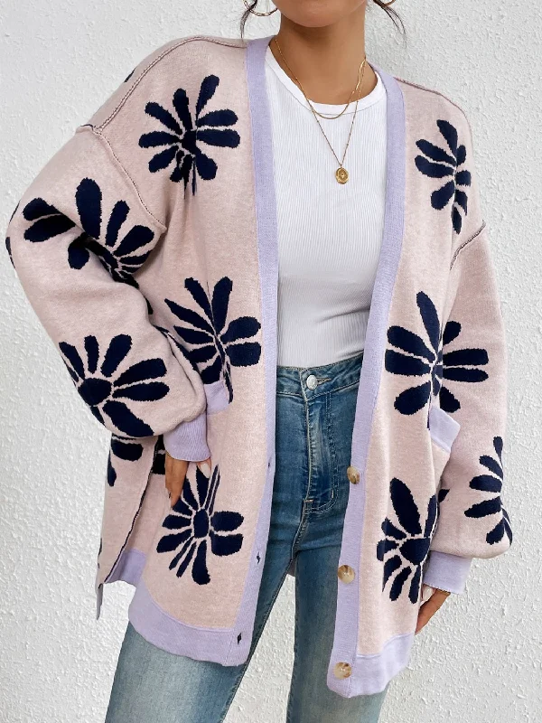 oversized women cardigan for a trendy and cozy lookContrast Dropped Shoulder Long Sleeve Cardigan oversized women cardigan for a trendy and cozy lookContrast Dropped Shoulder Long Sleeve Cardigan