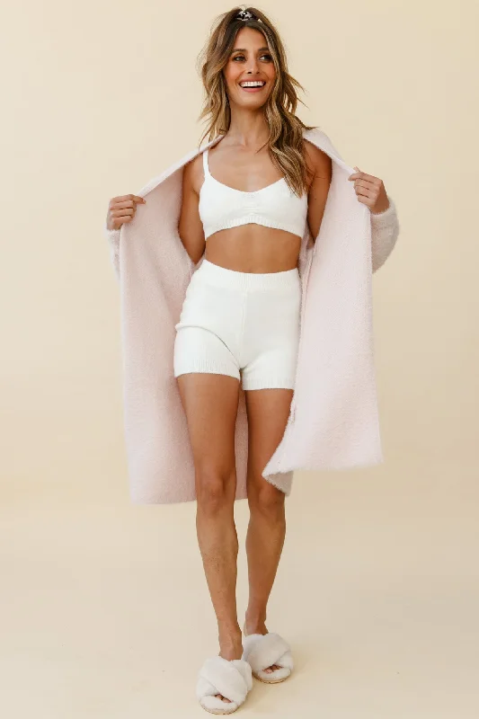 hand knitted women cardigan with artisanal charmHold The Phone Long Sleeve Duster Cardigan Pink hand knitted women cardigan with artisanal charmHold The Phone Long Sleeve Duster Cardigan Pink