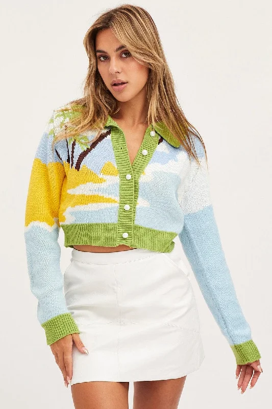 organic cotton women cardigan for an eco - friendly choiceMulti Knit Cardigan Long Sleeve Collared organic cotton women cardigan for an eco - friendly choiceMulti Knit Cardigan Long Sleeve Collared