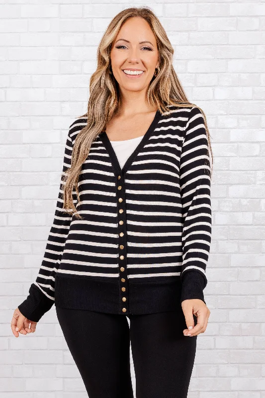 open front women cardigan for easy stylingTake Care Of My Heart Cardigan, Black/Ivory open front women cardigan for easy stylingTake Care Of My Heart Cardigan, Black/Ivory