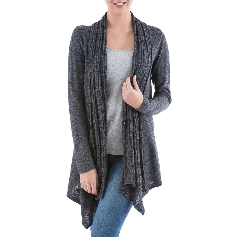 v neck women cardigan to elongate the necklineWaterfall Dream Grey Cardigan