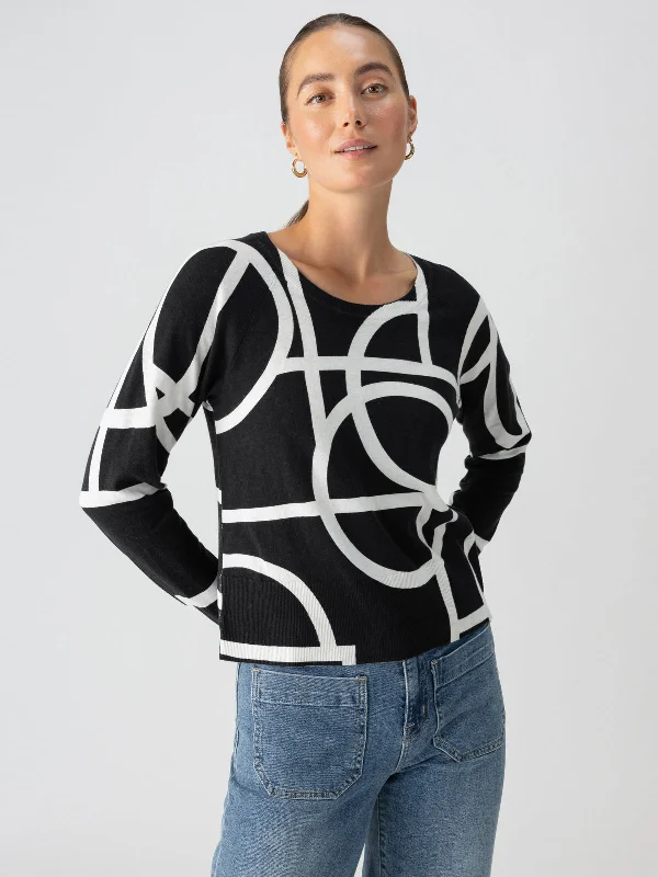 Women's Turtleneck Cashmere - Blend Sweater in Charcoal for a Sophisticated Winter EnsembleAll Day Long Sweater Graphic Lines Black Women's Turtleneck Cashmere - Blend Sweater in Charcoal for a Sophisticated Winter EnsembleAll Day Long Sweater Graphic Lines Black