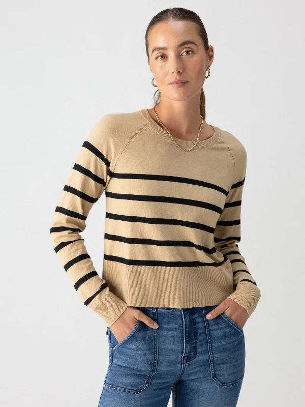 Women's Cable - Knit Sweater Dress in Brown for a Stylish and Comfortable One - Piece OptionAll Day Long Sweater True Khaki Black Stripe Women's Cable - Knit Sweater Dress in Brown for a Stylish and Comfortable One - Piece OptionAll Day Long Sweater True Khaki Black Stripe
