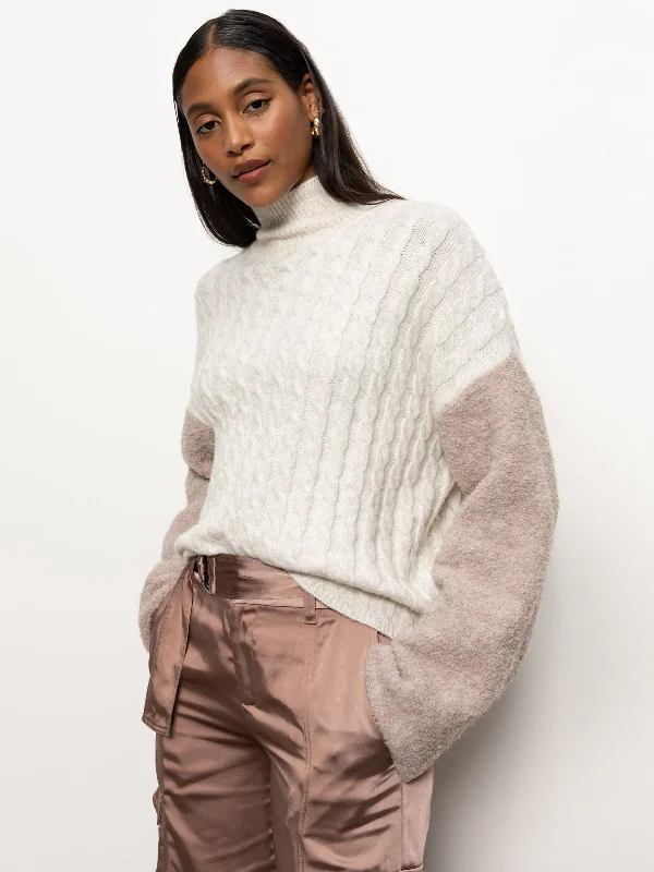 Plus Size Women's Embroidered Floral Patterned Sweater in White for a Spring - Inspired LookBoucle Sleeve Sweater Light Heather Oatmeal Multi Plus Size Women's Embroidered Floral Patterned Sweater in White for a Spring - Inspired LookBoucle Sleeve Sweater Light Heather Oatmeal Multi