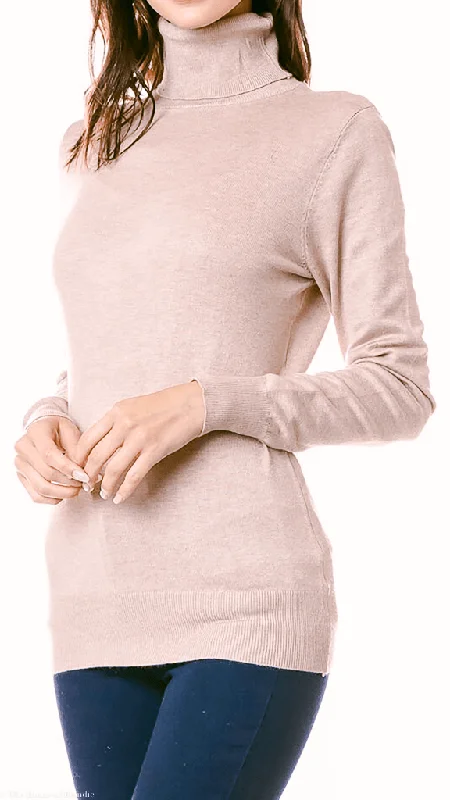 Women's Longline Boyfriend - Style Sweater in Gray for a Relaxed and Casual OutfitClarissa Lightweight Long Sleeve Turtleneck Sweater (4 COLORWAYS) Women's Longline Boyfriend - Style Sweater in Gray for a Relaxed and Casual OutfitClarissa Lightweight Long Sleeve Turtleneck Sweater (4 COLORWAYS)