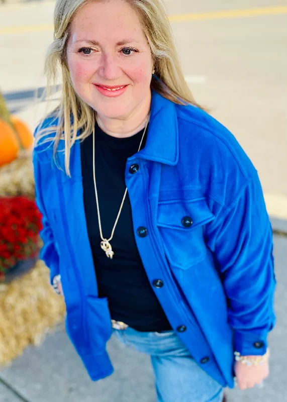Plus Size Women's Button - Down Sweater in Mustard Yellow for a Pop of ColorClassic Blue Oversized Shacket Plus Size Women's Button - Down Sweater in Mustard Yellow for a Pop of ColorClassic Blue Oversized Shacket