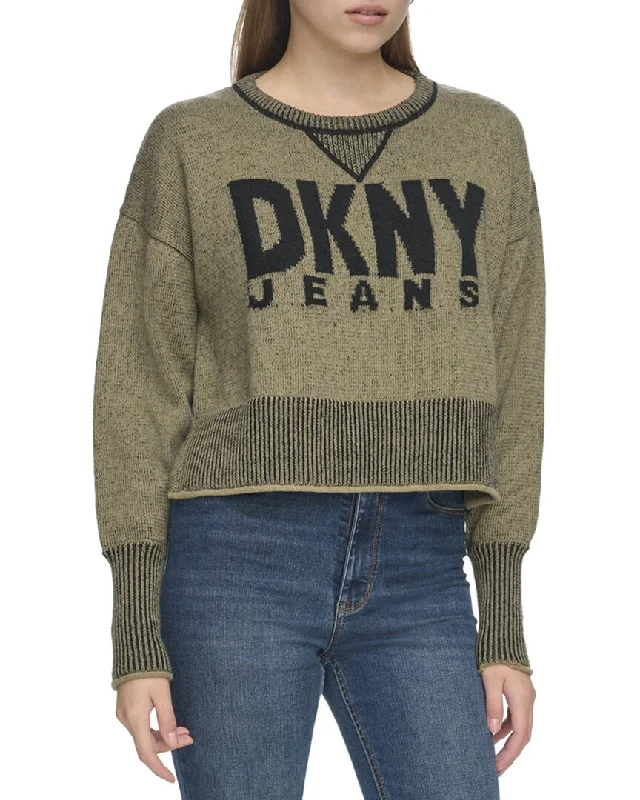 Plus Size Women's Knit Wrap Tops for a Versatile StyleDKNY Logo Sweater