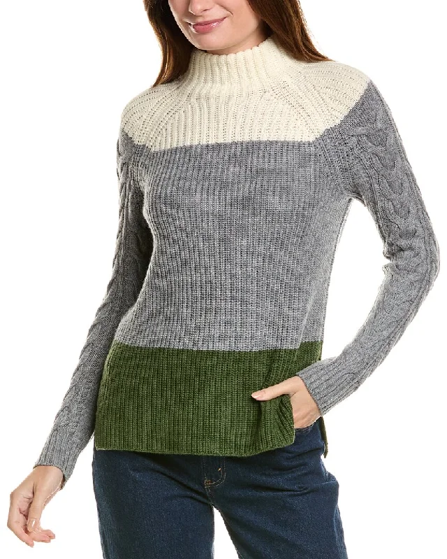 Plus Size Women's Zip - Up Fleece - Lined Sweater in Black for Extra Warmth in Cold WeatherForte Cashmere Colorblocked Funnel Neck Wool & Cashmere-Blend Sweater Plus Size Women's Zip - Up Fleece - Lined Sweater in Black for Extra Warmth in Cold WeatherForte Cashmere Colorblocked Funnel Neck Wool & Cashmere-Blend Sweater