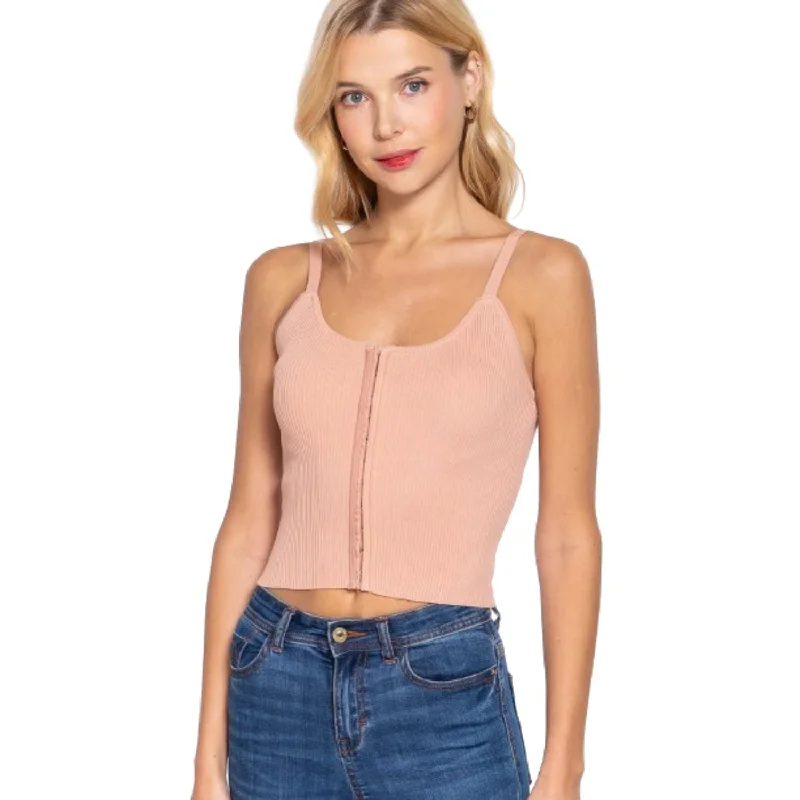 Women's Cable - Knit Sweater Dress in Brown for a Stylish and Comfortable One - Piece OptionFront Closure With Hooks Sweater Cami Top Women's Cable - Knit Sweater Dress in Brown for a Stylish and Comfortable One - Piece OptionFront Closure With Hooks Sweater Cami Top