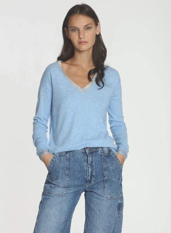 Plus Size Women's Fringe - Trimmed Sweater in Beige for a Boho - Inspired StyleGoldie Vee - Blue Sky Plus Size Women's Fringe - Trimmed Sweater in Beige for a Boho - Inspired StyleGoldie Vee - Blue Sky