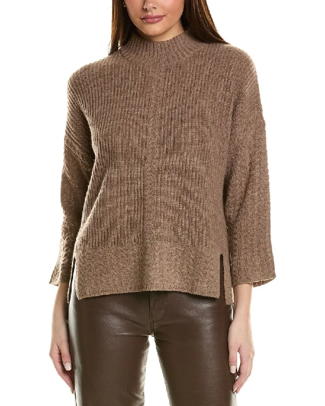 Plus Size Women's Open - Front Cardigan Sweater in Burgundy with Buttons for a Stylish LayerHannah Rose Shaker Cable Turtleneck Wool & Cashmere-Blend Sweater Plus Size Women's Open - Front Cardigan Sweater in Burgundy with Buttons for a Stylish LayerHannah Rose Shaker Cable Turtleneck Wool & Cashmere-Blend Sweater