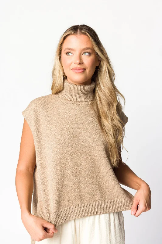 Plus Size Women's Open - Front Cardigan Sweater in Burgundy with Buttons for a Stylish LayerKat High-Low Turtleneck Sweater in Dark Beige Plus Size Women's Open - Front Cardigan Sweater in Burgundy with Buttons for a Stylish LayerKat High-Low Turtleneck Sweater in Dark Beige