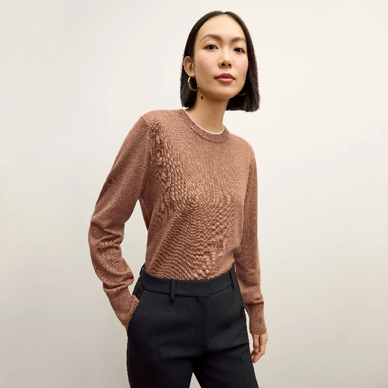 Plus Size Women's Pocket - Detail Sweater in Olive Green for a Practical and Fashionable PieceKit Sweater - Merino :: Camel/Ivory Plus Size Women's Pocket - Detail Sweater in Olive Green for a Practical and Fashionable PieceKit Sweater - Merino :: Camel/Ivory
