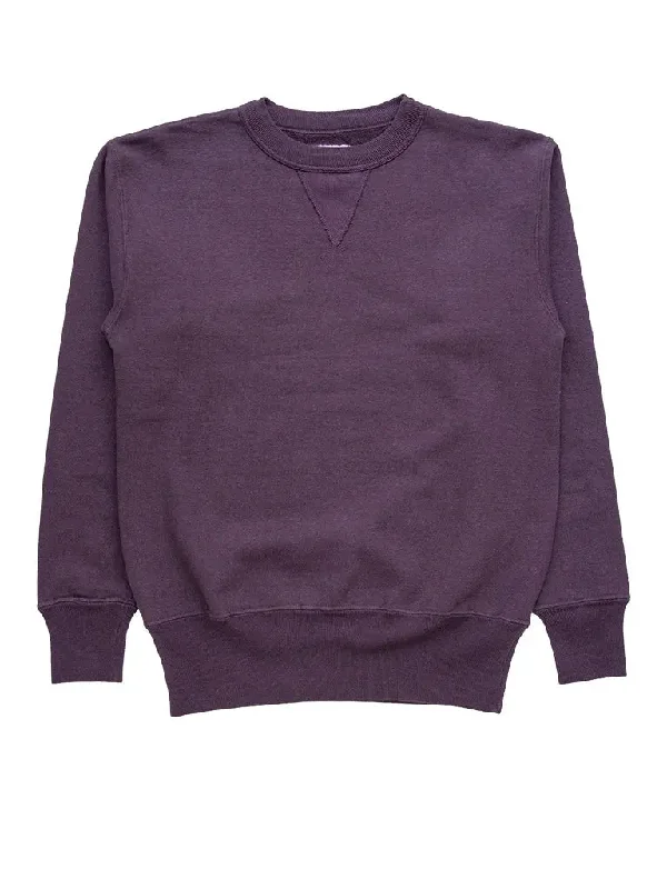 Plus Size Women's Side - Slit Sweaters in Bold SolidsLaniakea Crew Neck- Plum Perfect