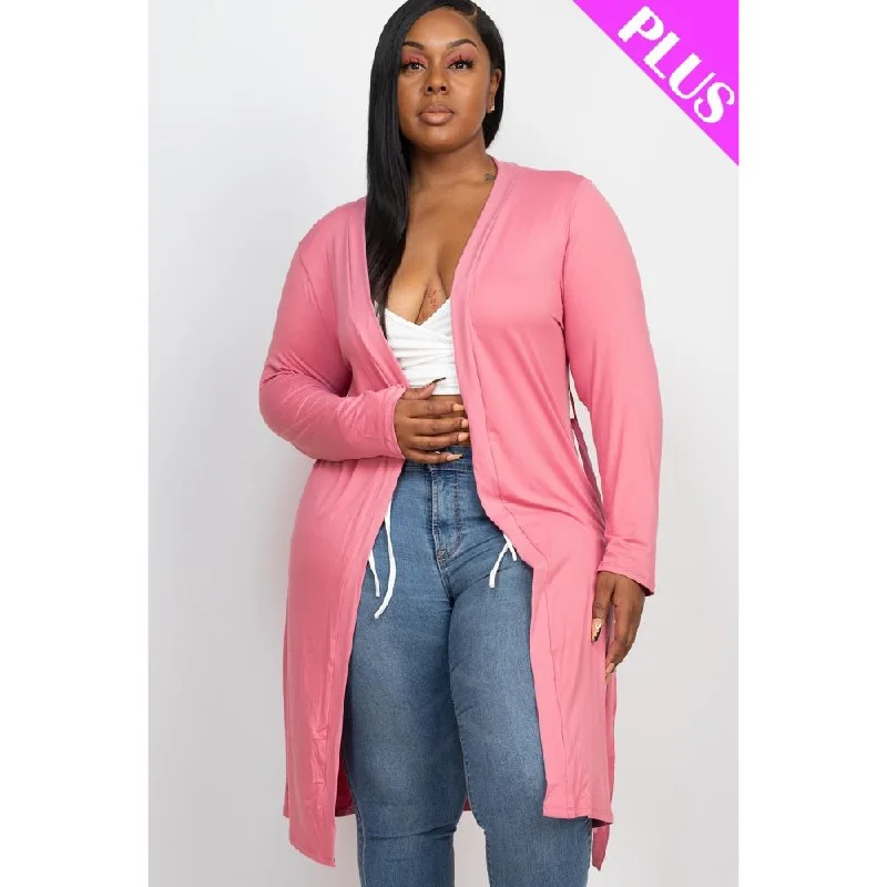 oversized women cardigan for a trendy and cozy lookLong Sleeves Belted Cardigan