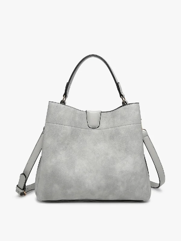 Plus Size Women's V - Neck Long - Sleeve Ribbed Cotton Sweater in Navy for a Classic StyleM1951 Tati Monogrammable Satchel w/ Shoulder Strap: Lt. Grey Plus Size Women's V - Neck Long - Sleeve Ribbed Cotton Sweater in Navy for a Classic StyleM1951 Tati Monogrammable Satchel w/ Shoulder Strap: Lt. Grey