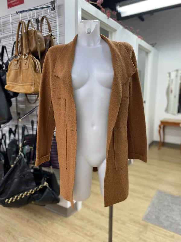 Plus Size Women's Button - Down Sweater in Mustard Yellow for a Pop of ColorMelanie Lyne boiled wool blend open cardi 6 Plus Size Women's Button - Down Sweater in Mustard Yellow for a Pop of ColorMelanie Lyne boiled wool blend open cardi 6