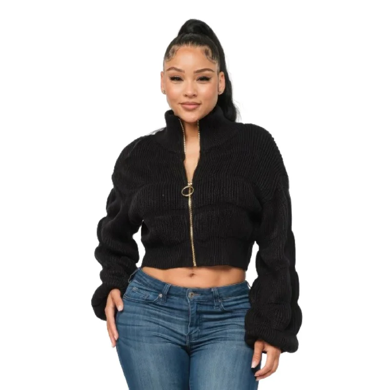 Plus Size Women's Mock - Neck Sweater in Teal with a Side Slit for a Modern TwistMichelin Sweater Top W/ Front Zipper Plus Size Women's Mock - Neck Sweater in Teal with a Side Slit for a Modern TwistMichelin Sweater Top W/ Front Zipper