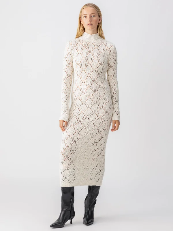 Oversized Chunky Knit Women's Cashmere Sweater in Ivory for a Cozy Winter LookPointelle Sweater Maxi Dress Eco Natural Oversized Chunky Knit Women's Cashmere Sweater in Ivory for a Cozy Winter LookPointelle Sweater Maxi Dress Eco Natural