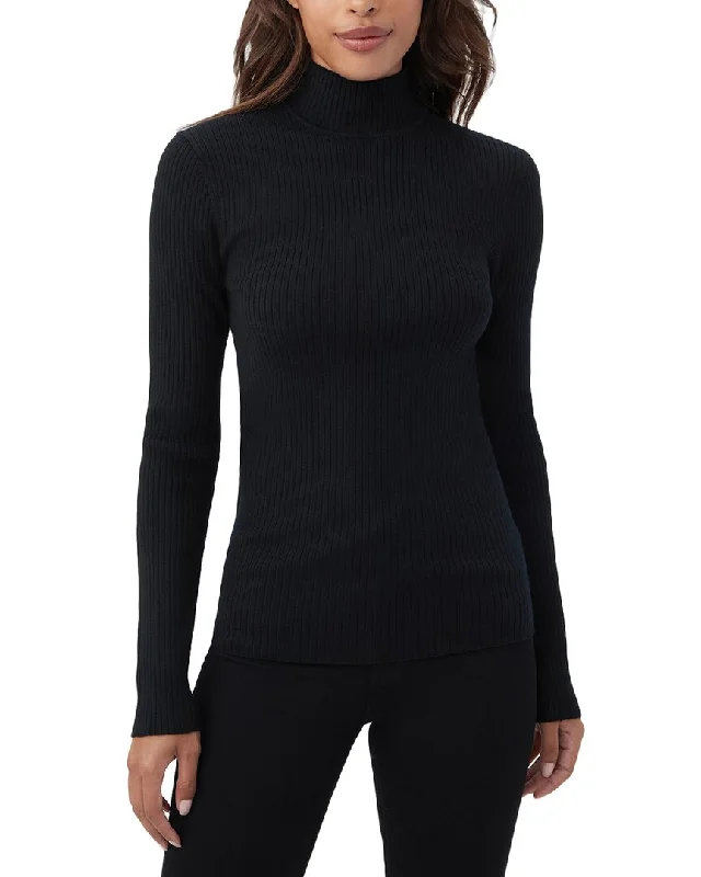 Plus Size Women's Mock - Neck Sweater in Teal with a Side Slit for a Modern TwistTrina Turk Hempstead Wool Sweater Plus Size Women's Mock - Neck Sweater in Teal with a Side Slit for a Modern TwistTrina Turk Hempstead Wool Sweater