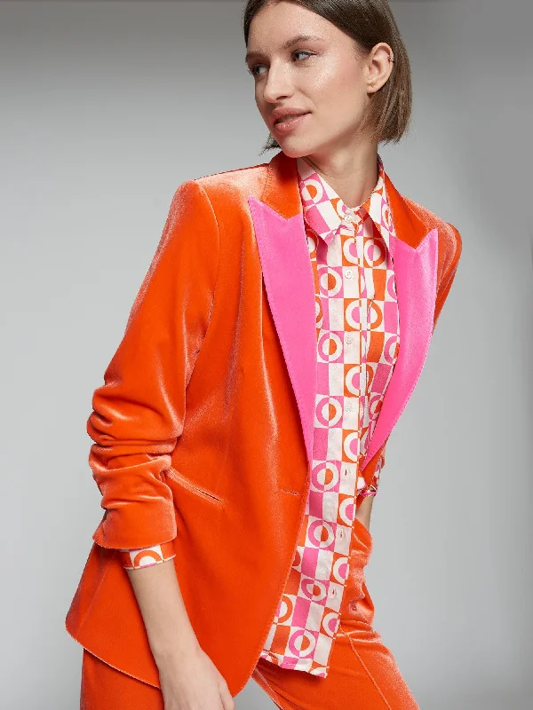 Plus Size Women's Button - Down Sweater in Mustard Yellow for a Pop of ColorVilagallo Orange Velvet Christopher Blazer Plus Size Women's Button - Down Sweater in Mustard Yellow for a Pop of ColorVilagallo Orange Velvet Christopher Blazer