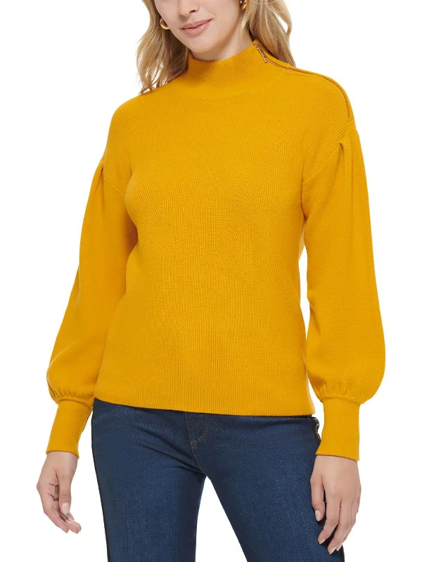 Women's Turtleneck Cashmere - Blend Sweater in Charcoal for a Sophisticated Winter EnsembleWomens Pleated Bishop Sleeve Mock Turtleneck Sweater Women's Turtleneck Cashmere - Blend Sweater in Charcoal for a Sophisticated Winter EnsembleWomens Pleated Bishop Sleeve Mock Turtleneck Sweater