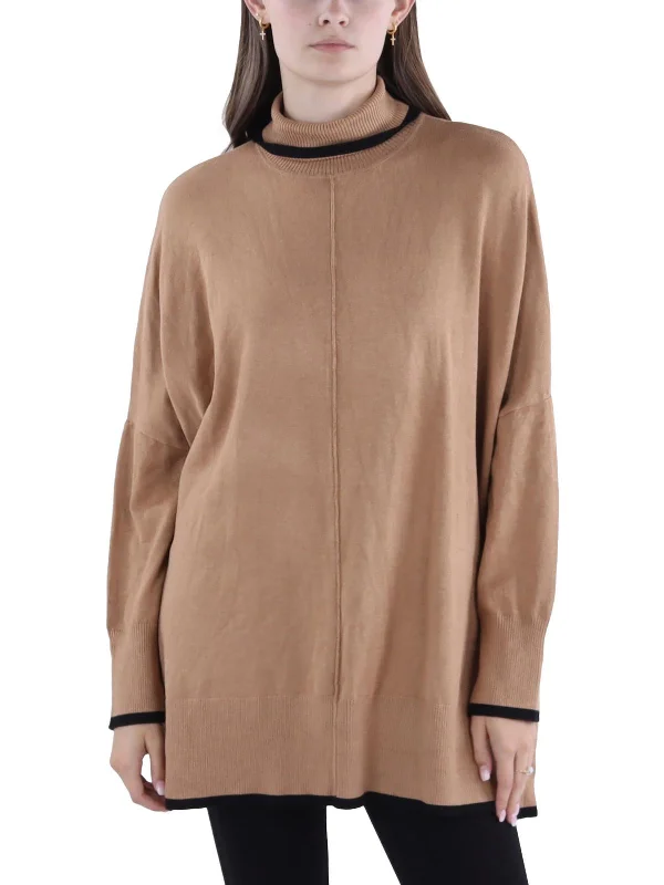 Women's Cable - Knit Sweater Dress in Brown for a Stylish and Comfortable One - Piece OptionWomens Ribbed Trim Dolman Sleeve Turtleneck Sweater Women's Cable - Knit Sweater Dress in Brown for a Stylish and Comfortable One - Piece OptionWomens Ribbed Trim Dolman Sleeve Turtleneck Sweater