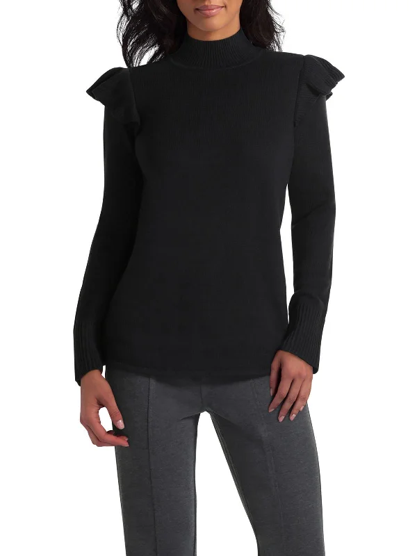 Plus Size Women's Pocket - Detail Sweater in Olive Green for a Practical and Fashionable PieceWomens Ribbed Trim Long Sleeve Mock Turtleneck Sweater Plus Size Women's Pocket - Detail Sweater in Olive Green for a Practical and Fashionable PieceWomens Ribbed Trim Long Sleeve Mock Turtleneck Sweater