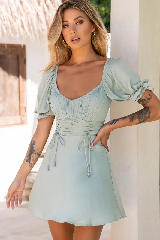 Sleeveless Women Dress in Bright Colors for Summer PartiesBright Side Off-Shoulder Puff Sleeve Dress Pistachio Sleeveless Women Dress in Bright Colors for Summer PartiesBright Side Off-Shoulder Puff Sleeve Dress Pistachio