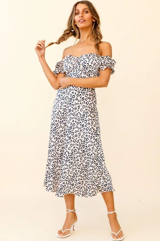 Shift Women Dress with a Simple and Classic Design for Everyday WearLinka Off-Shoulder Tie Back Midi Dress Leopard Print Pink Shift Women Dress with a Simple and Classic Design for Everyday WearLinka Off-Shoulder Tie Back Midi Dress Leopard Print Pink