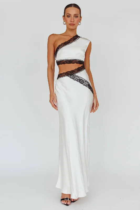 Mermaid - Style Women Dress with a Fitted Silhouette for Special OccasionsMahli One-Shoulder Maxi Dress Champagne Mermaid - Style Women Dress with a Fitted Silhouette for Special OccasionsMahli One-Shoulder Maxi Dress Champagne