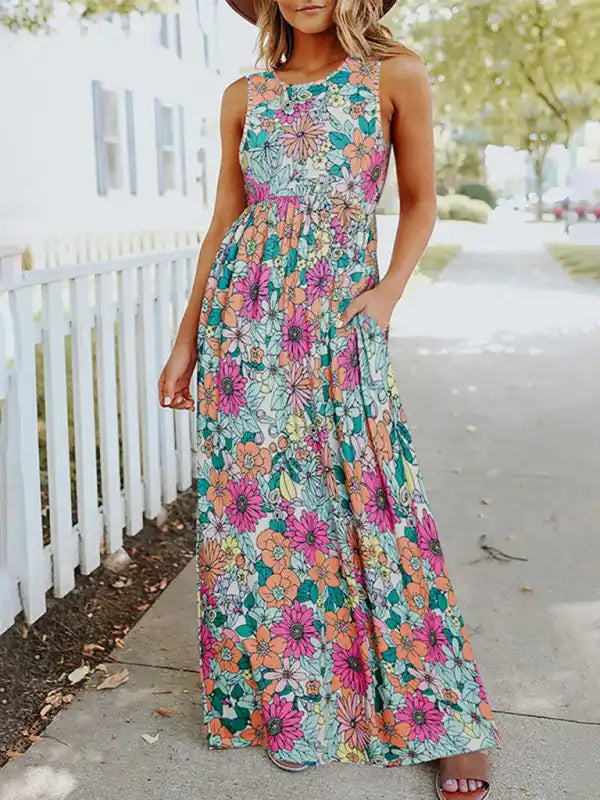 Pleated Women Dress with a Timeless and Elegant Texture Pleated Women Dress with a Timeless and Elegant Texture Ladies Floral Print Round Neck Sleeveless Maxi Dress Pleated Women Dress with a Timeless and Elegant Texture Pleated Women Dress with a Timeless and Elegant Texture Ladies Floral Print Round Neck Sleeveless Maxi Dress