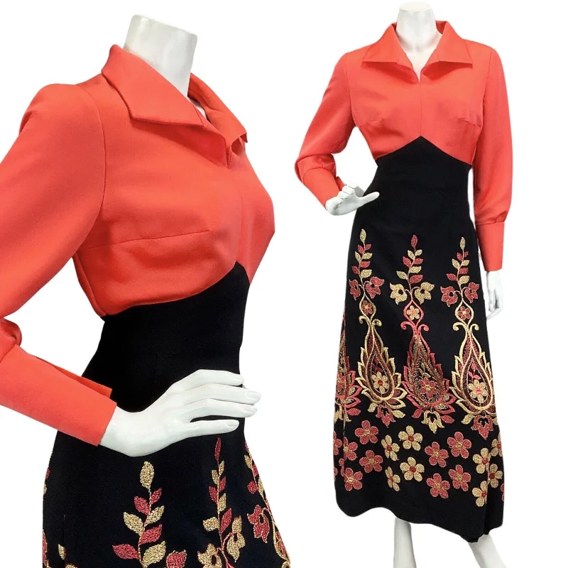 Pleated Women Dress with a Timeless and Elegant Texture Pleated Women Dress with a Timeless and Elegant Texture VINTAGE 60s 70s BLACK CORAL FLORAL EMBROIDERED EVENING BOHO FOLK MAXI DRESS 10 Pleated Women Dress with a Timeless and Elegant Texture Pleated Women Dress with a Timeless and Elegant Texture VINTAGE 60s 70s BLACK CORAL FLORAL EMBROIDERED EVENING BOHO FOLK MAXI DRESS 10