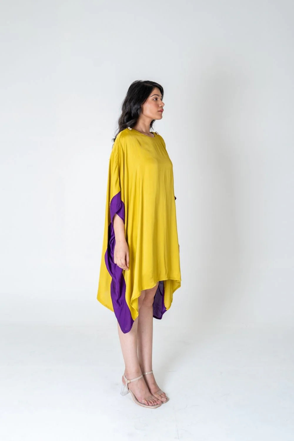 Mini Women Dress with a Short Hem for a Young and Trendy Style Mini Women Dress with a Short Hem for a Young and Trendy Style Yellow-Purple Short Kaftan Dress Mini Women Dress with a Short Hem for a Young and Trendy Style Mini Women Dress with a Short Hem for a Young and Trendy Style Yellow-Purple Short Kaftan Dress