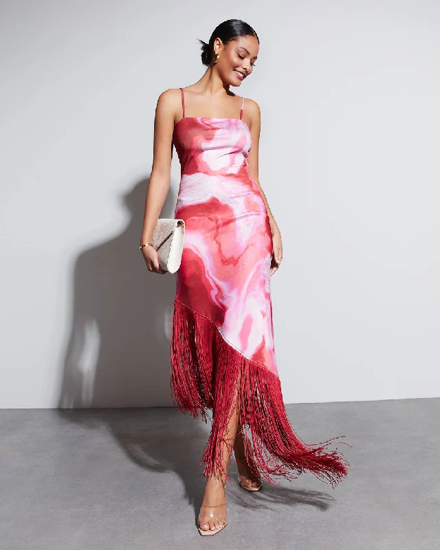 Midi dresses with patchwork patterns for a one - of - a - kind styleMckenzie Asymmetrical Fringe Hem Midi Dress Midi dresses with patchwork patterns for a one - of - a - kind styleMckenzie Asymmetrical Fringe Hem Midi Dress