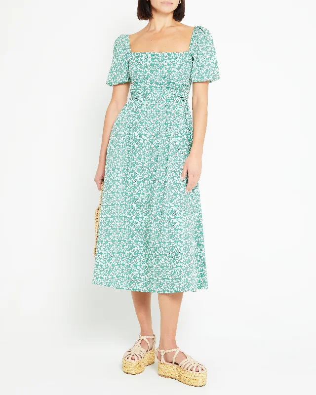 Midi dresses with belted waists to accentuate the figureRiver Dress