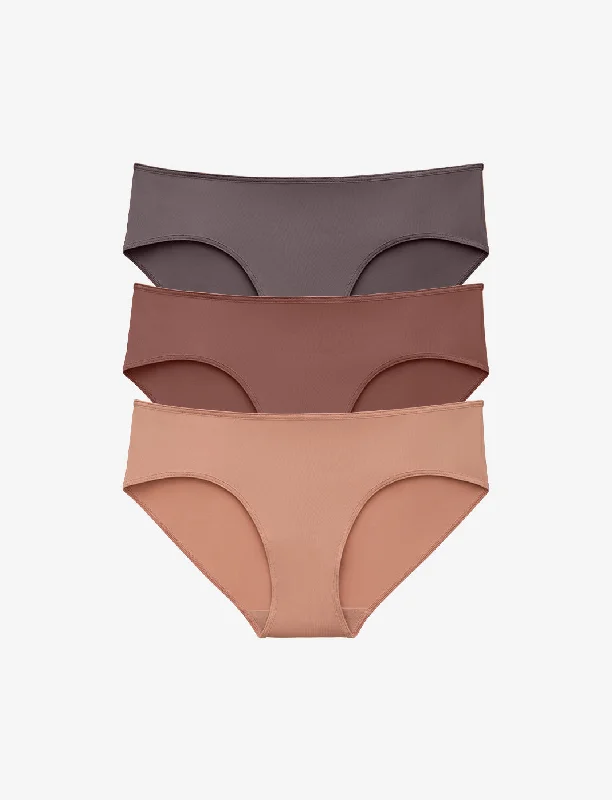 satin women bra and panty sets for a luxurious feel24/7® Classic Hipster 3 Pack Box
