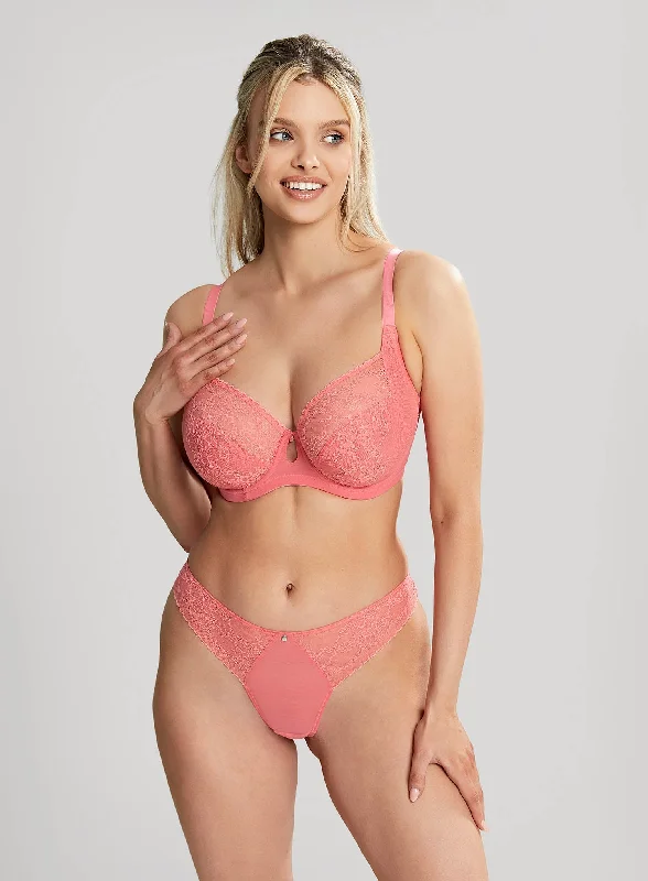 Panache: Alexis Low Front Balconette Bra Sunkiss Coral