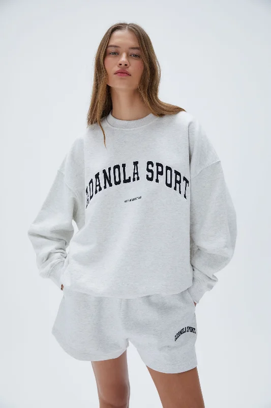 plus size friendly women sport bra designsAS Oversized Sweatshirt - Light Grey Melange plus size friendly women sport bra designsAS Oversized Sweatshirt - Light Grey Melange