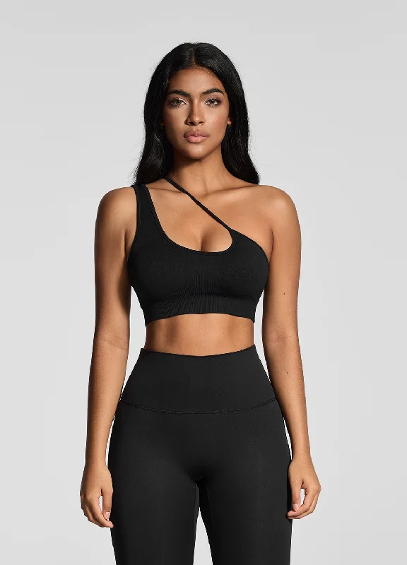 compression women sport bra for muscle supportAsymmetrical Sports Bra