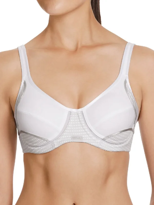 sports women sport bra for multiple activitiesElectrify Mesh Wired Bra - White
