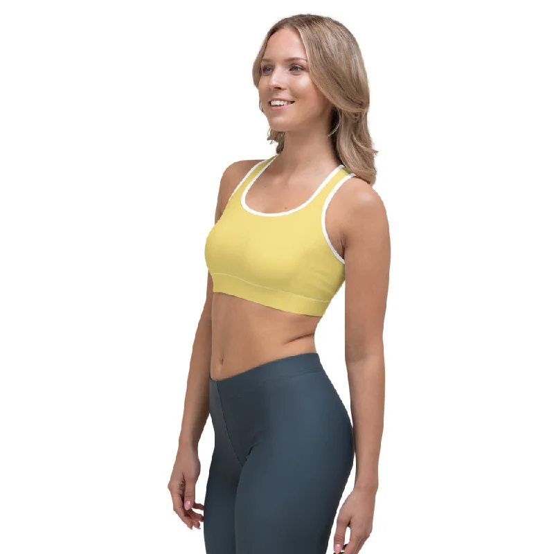 water - resistant women sport bra for water sportsDaisy Yellow Sports Bra